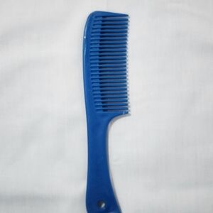 Vintage 1980's Unbreakable Super Comb 8.5" Blue Plastic Pocket Handle Retro